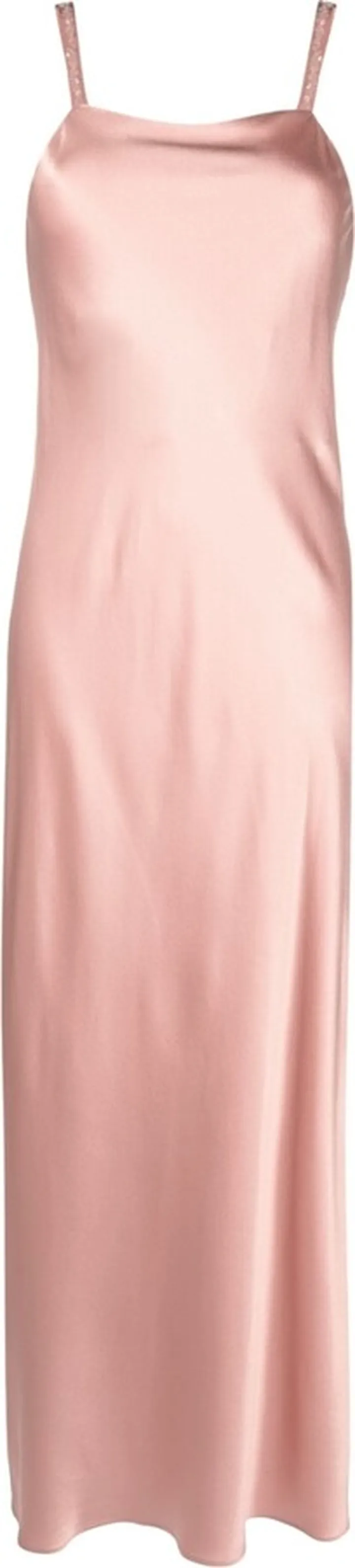 Sequin-Strap Satin Dress