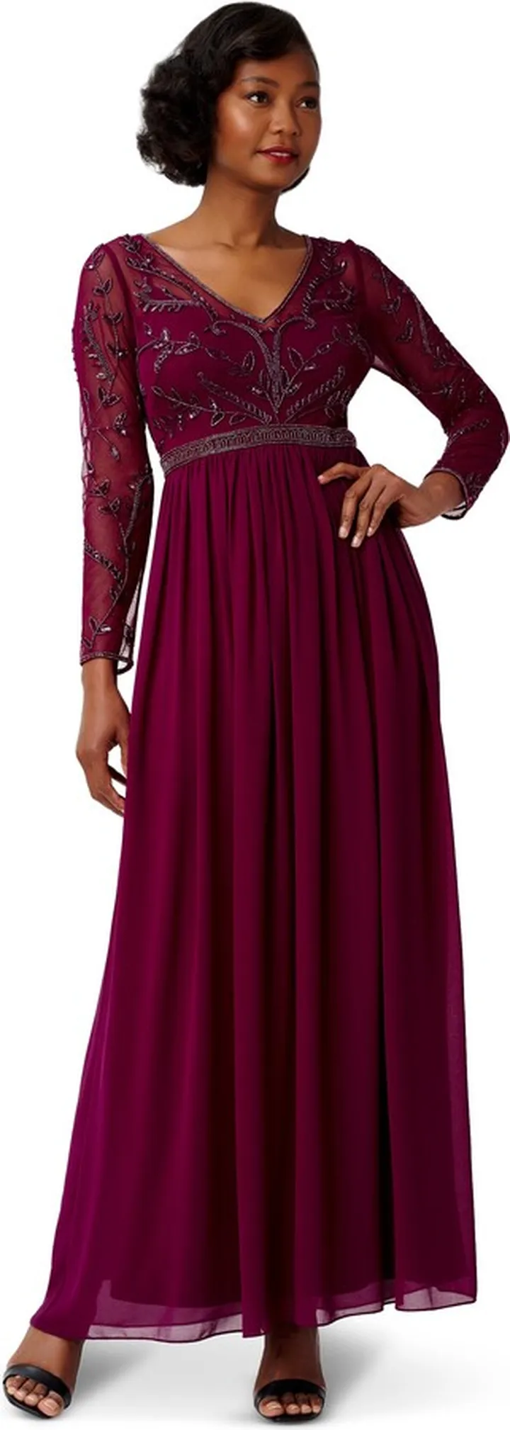 Beaded Chiffon Gown