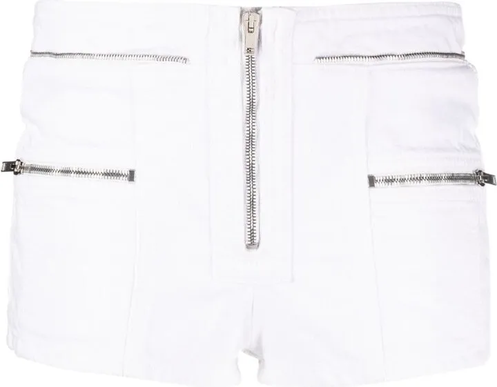 Zip-Detail Cotton Shorts