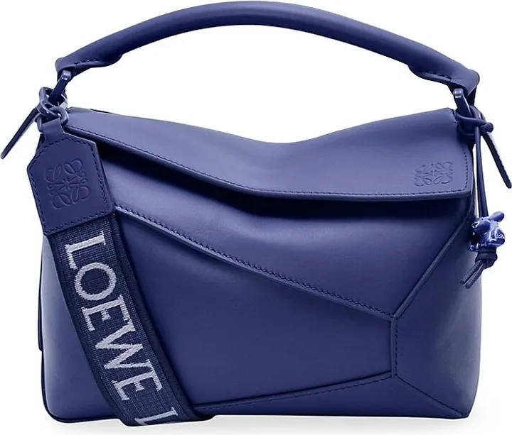 Small Puzzle Edge Monochrome Leather Top Handle Bag