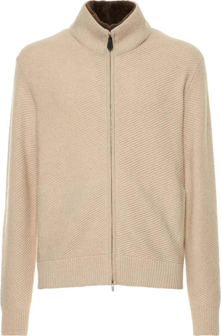 Harvey cashmere knit zip sweater