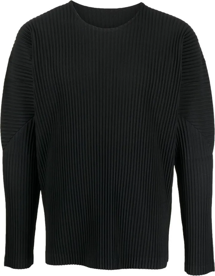 long-sleeve plissé T-shirt