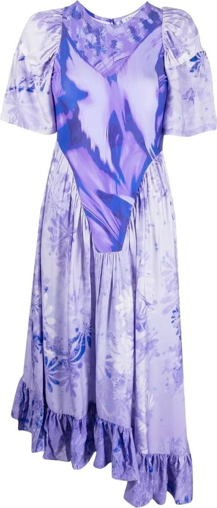 Mix-Print Midi-Dress