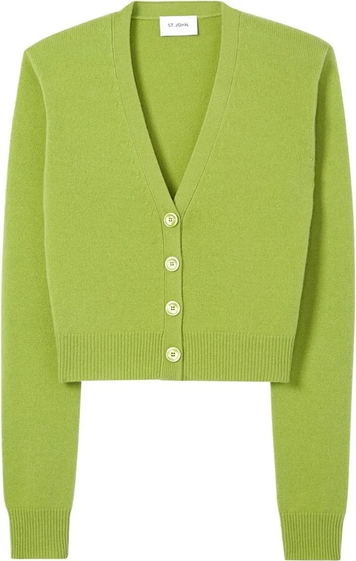 V-neck knit cardigan