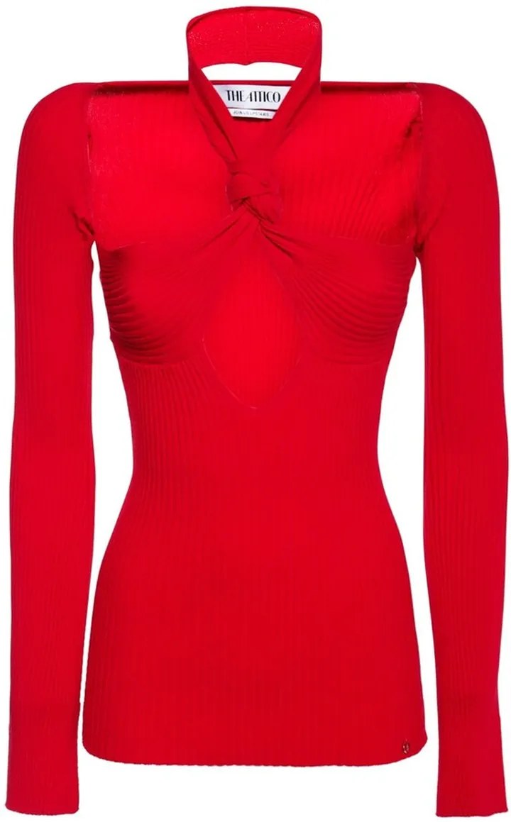 Knotted viscose halter top