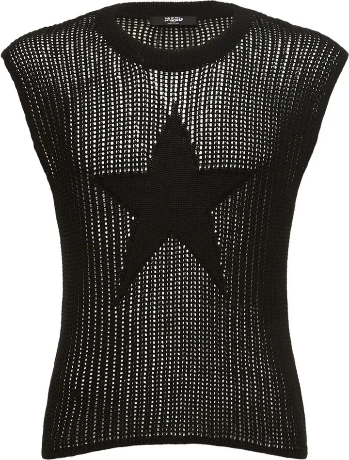 Sleeveless star knit vest