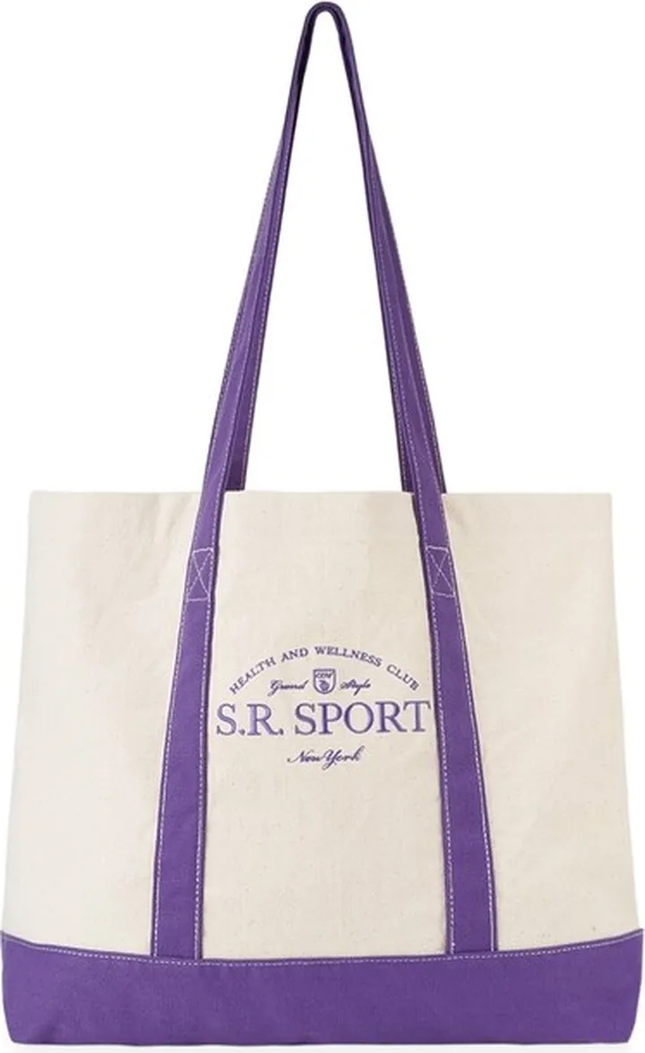 Wimbledon Two-tone Tote Natural And Purple