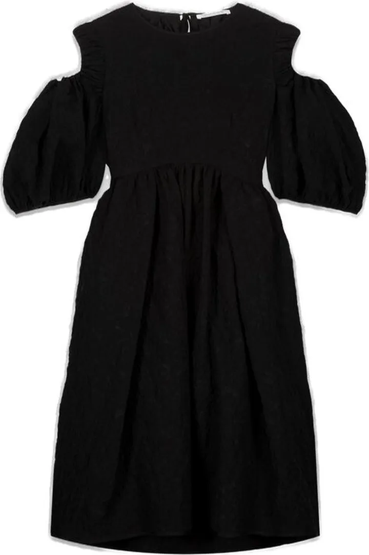 Cecilie Bahnsen Cut Out Detailed Puff Sleeved Midi Dress