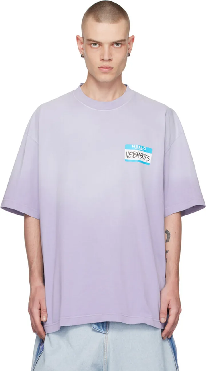VETEMENTS Purple 'My Name Is' T-Shirt