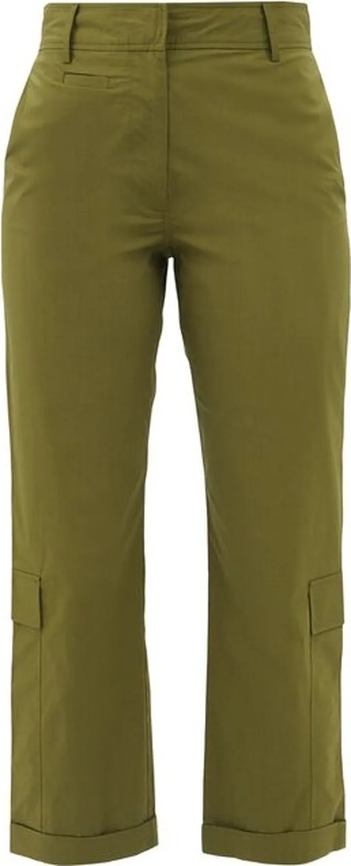 High-rise Cotton-blend Straight-leg Trousers