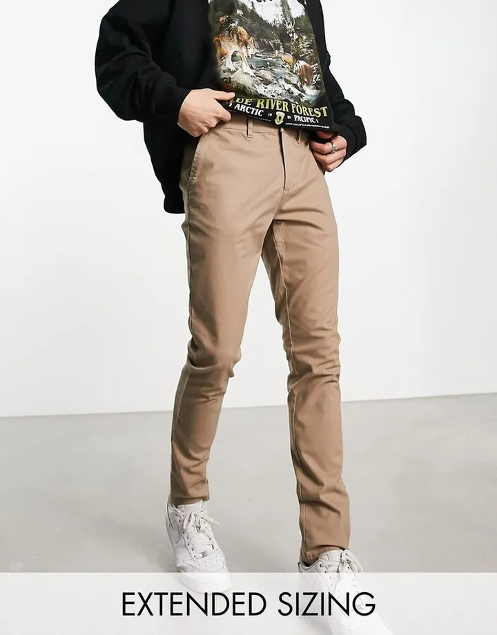 ASOS DESIGN skinny chinos in stone