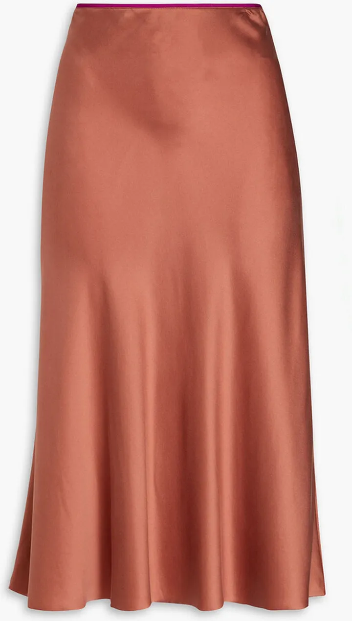 Jaci silk-satin midi skirt