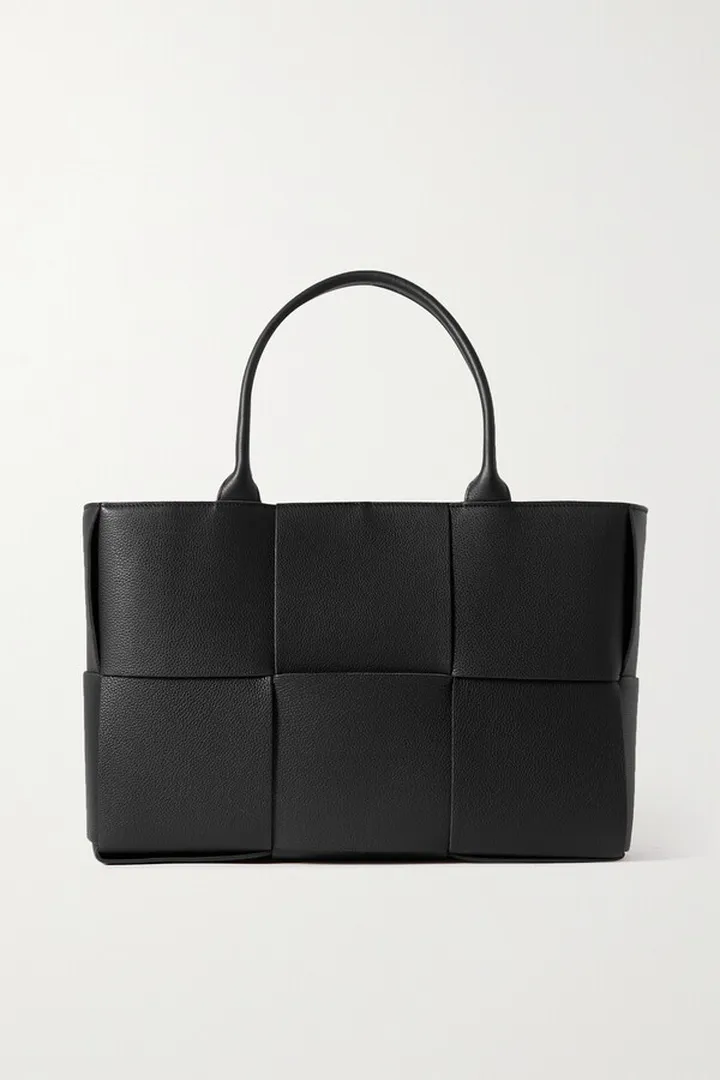 Bottega Veneta - Arco Intrecciato Textured-leather Tote - Black