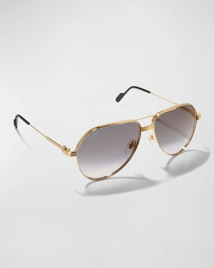 Gradient Metal Aviator Sunglasses
