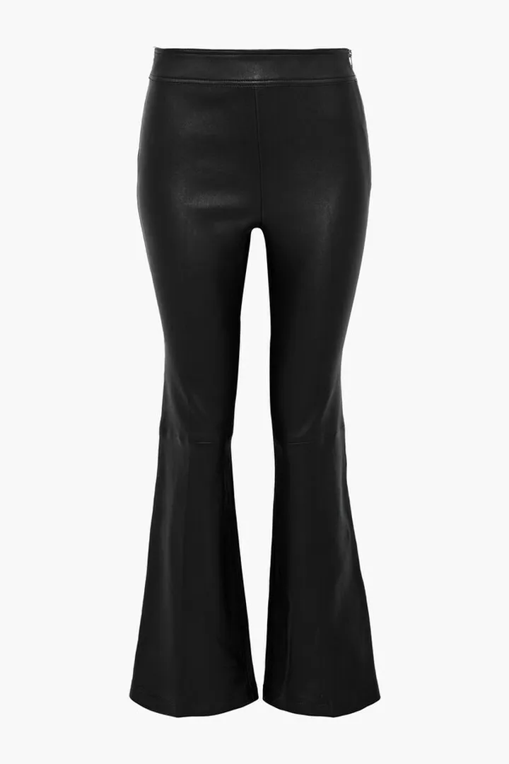 Leather flared pants