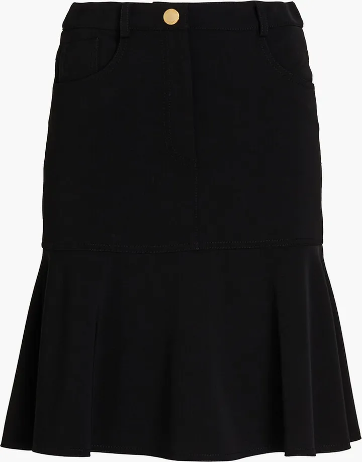 Flared crepe mini skirt