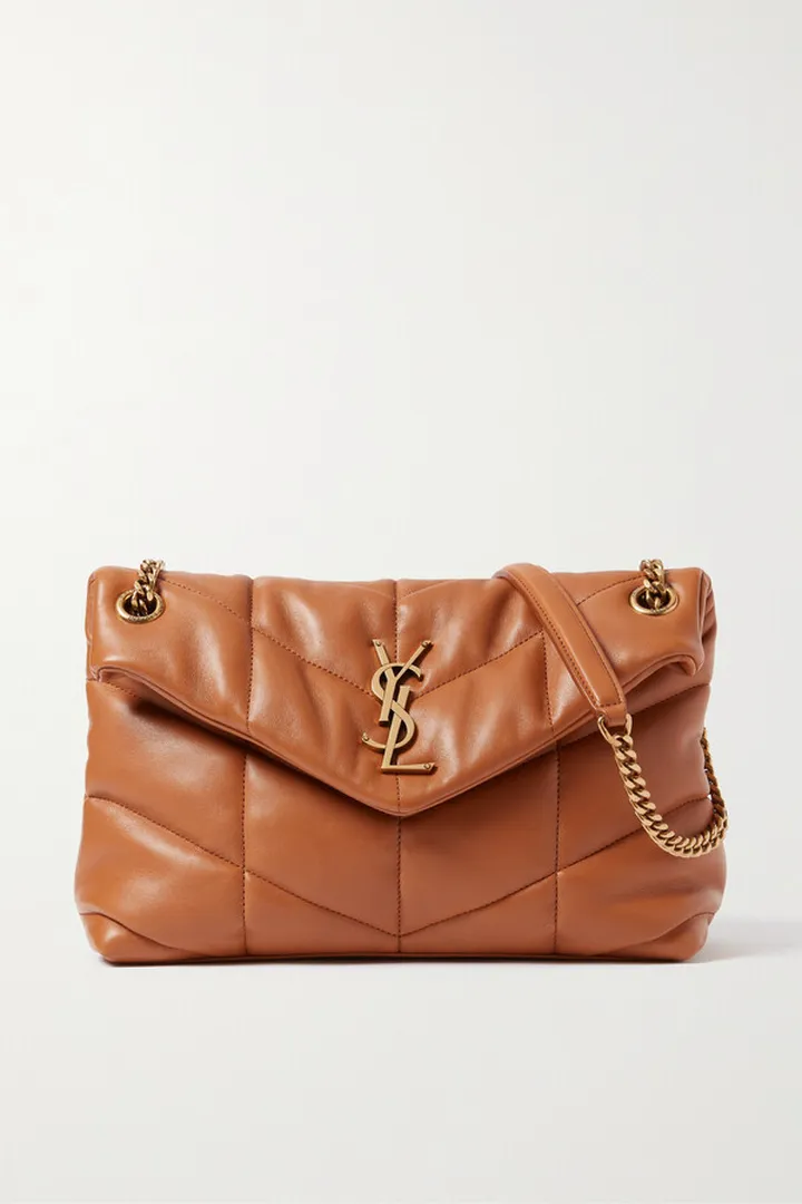 SAINT LAURENT - Loulou Puffer Small Quilted Leather Shoulder Bag - Brown