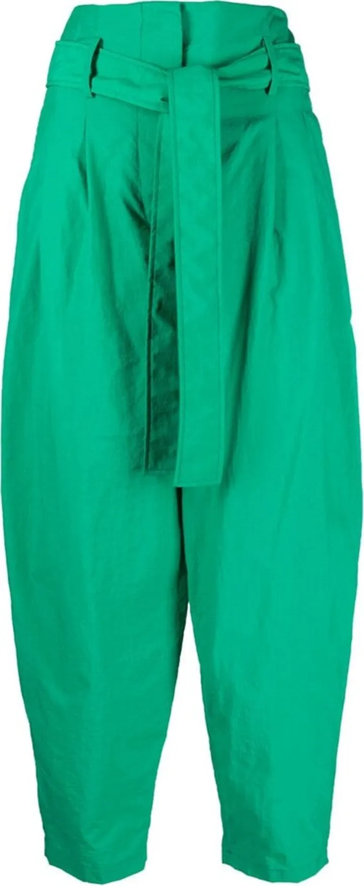 Tied-Waist Cropped Trousers