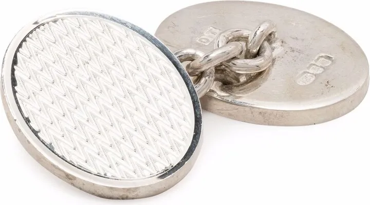 Engine Turned sterling-silver cufflinks