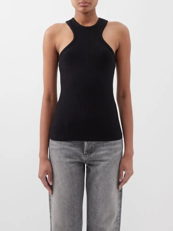 Bea Halterneck Ribbed-knit Tank