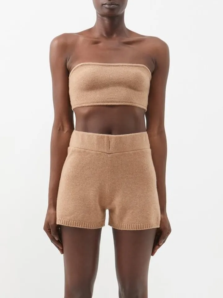 Selah Cropped Cashmere Bandeau Top