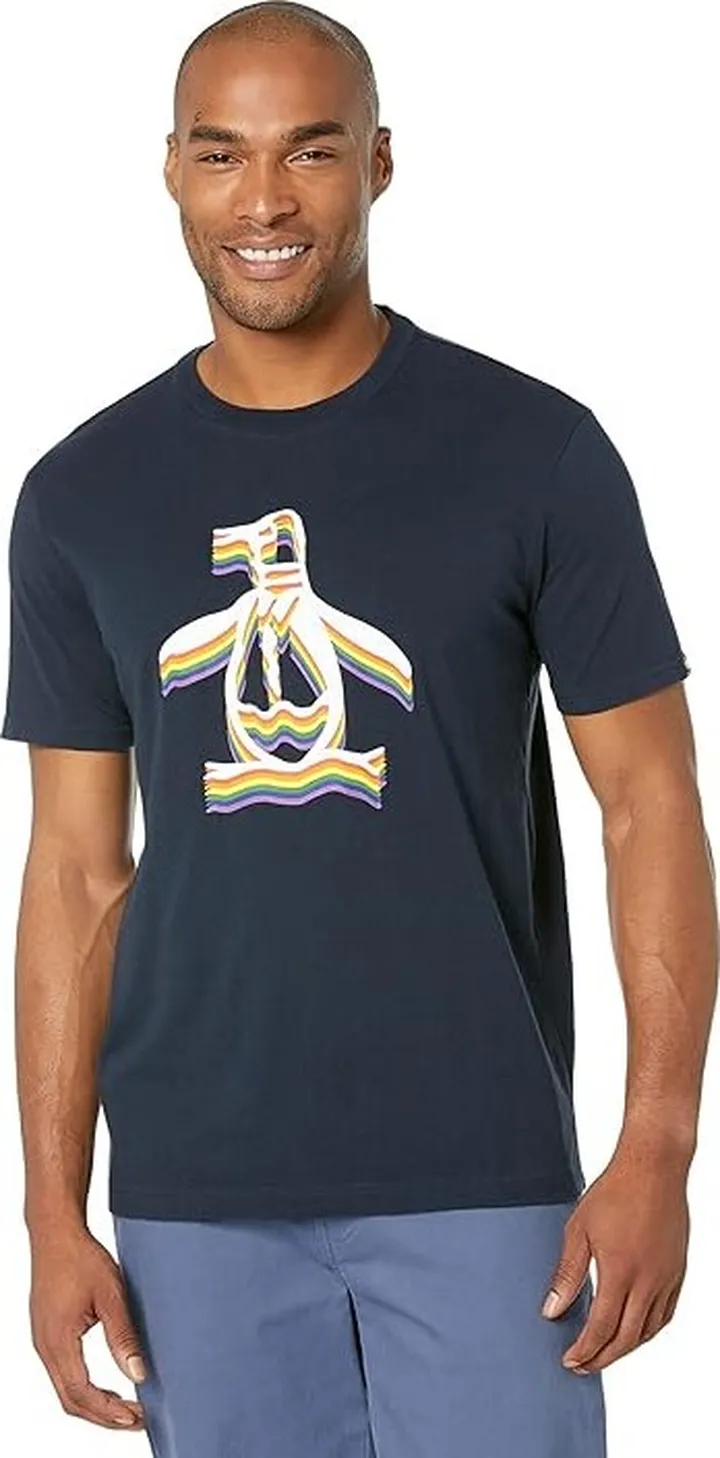 Original Penguin Knit Graph Pride Rain (Dark Sapphire) Men's T Shirt