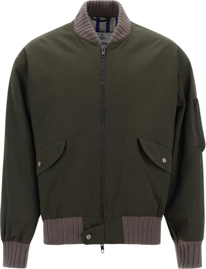 Vivienne Westwood Slogan Embroidered Bomber Jacket