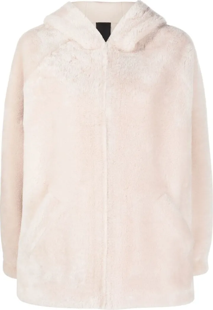 Zip-Up Shearling Hooded Jacket