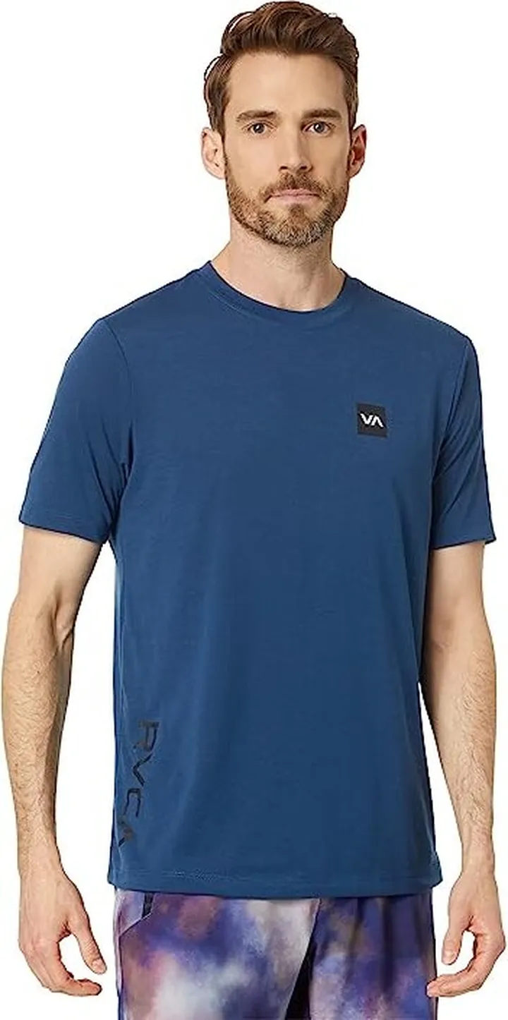 RVCA 2X Short Sleeve Tee (Army Blue) Men's Clothing