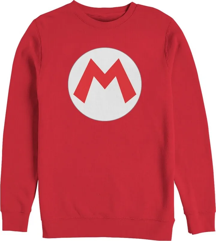 Men's Nintendo Mario Circle Icon Sweatshirt - Red - X Large