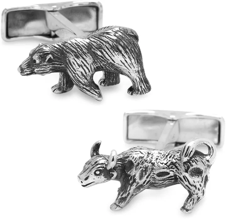 Bull & Bear Sterling Silver Cuff Links