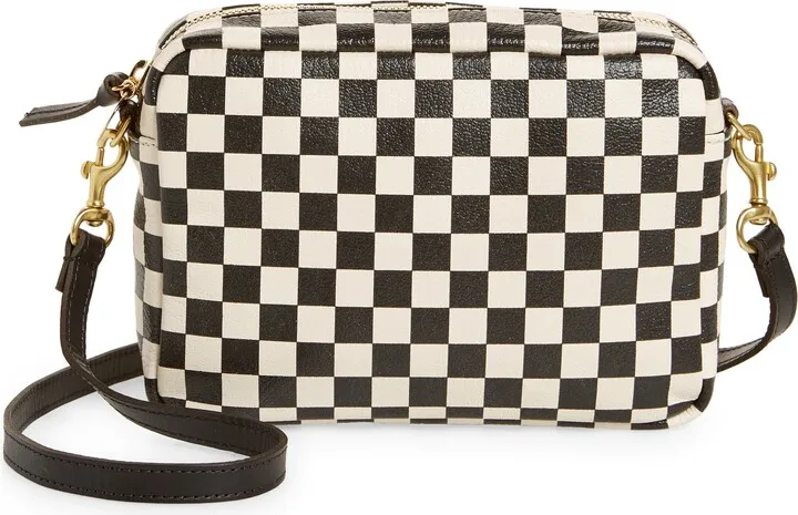 Midi Sac Checkerboard Leather Crossbody Bag
