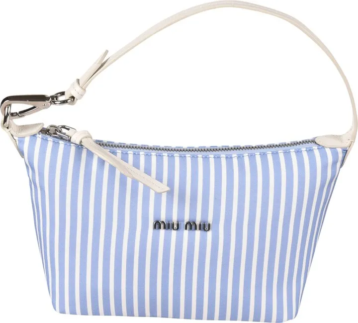 Top Zip Striped Logo Shoulder Bag