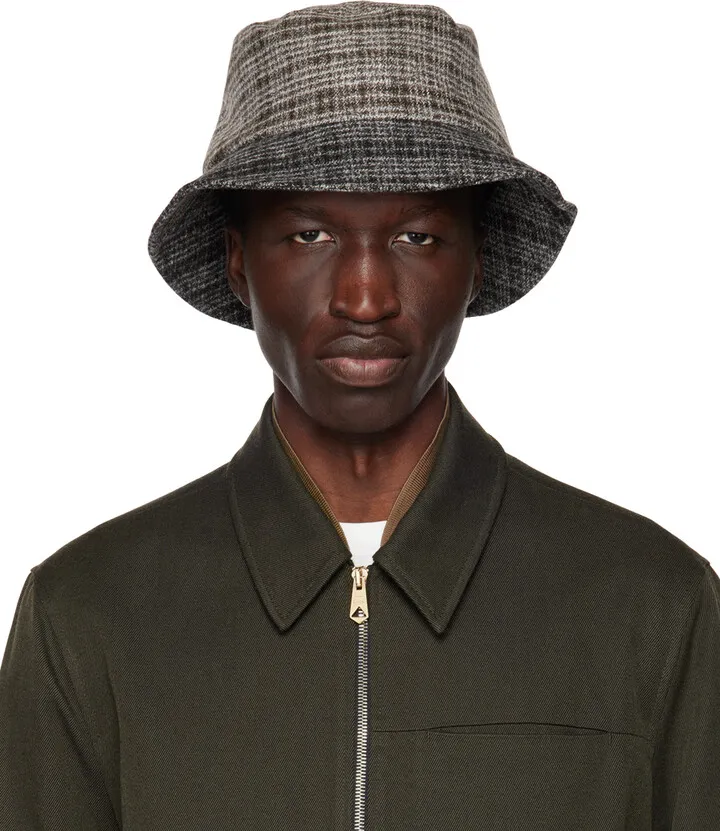 Paul Smith Brown & White Mixed Bucket Hat