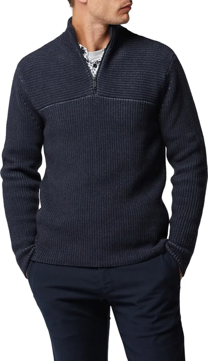 Yarrow Street Quarter Zip Cotton Blend Sweater