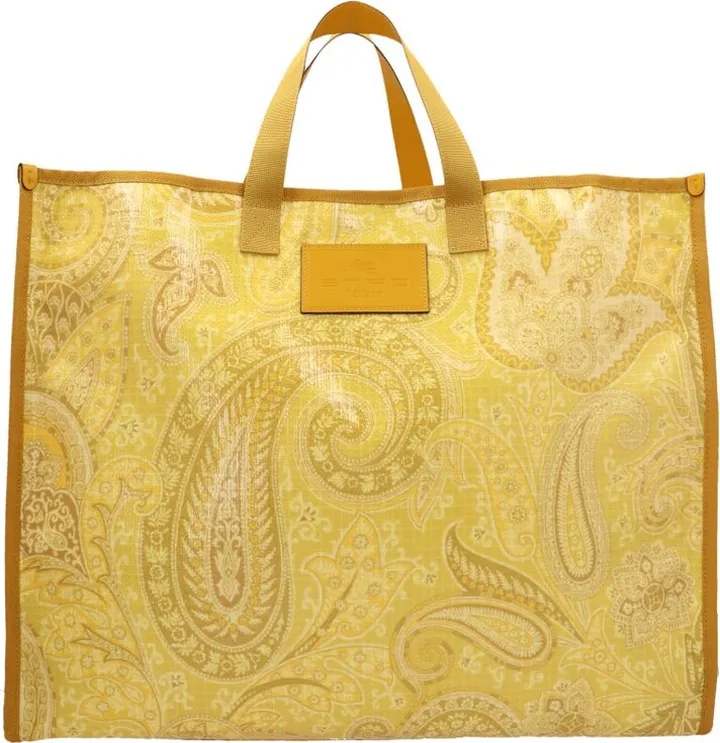 Etro Paisley Printed Logo Patch Tote Bag