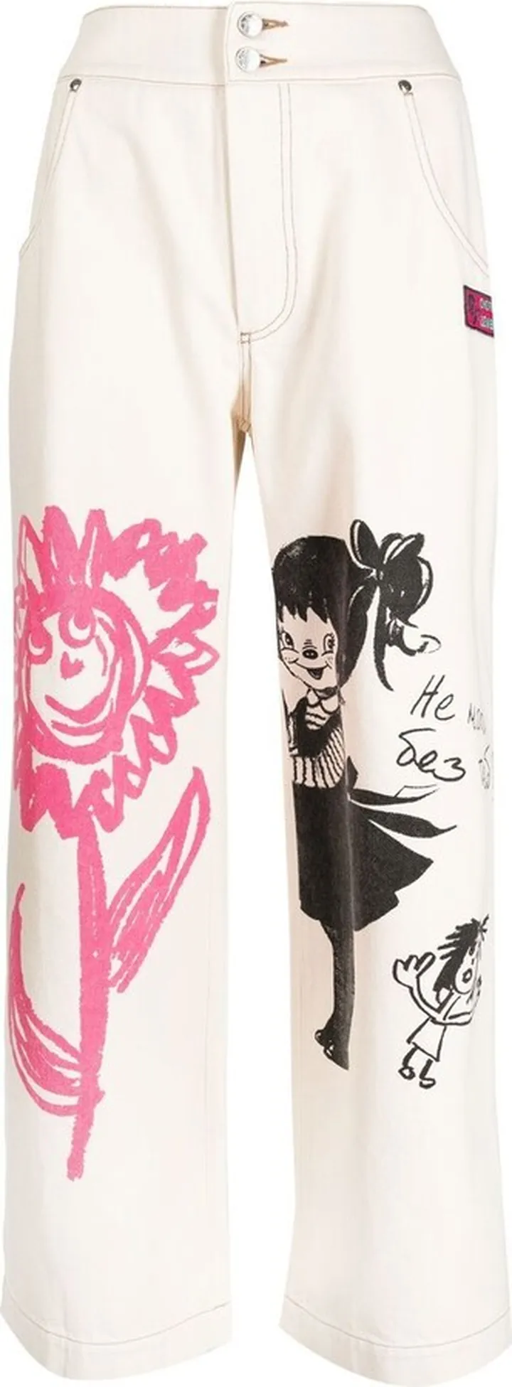 Happy Flower wide cropped trousers