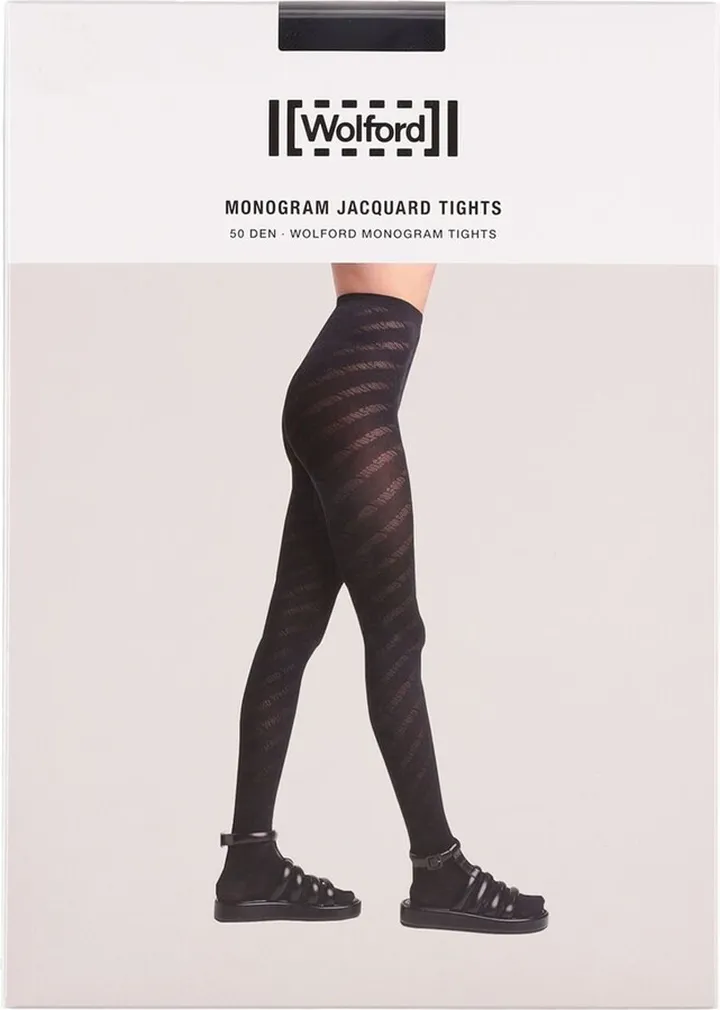 Monogram jacquard tights