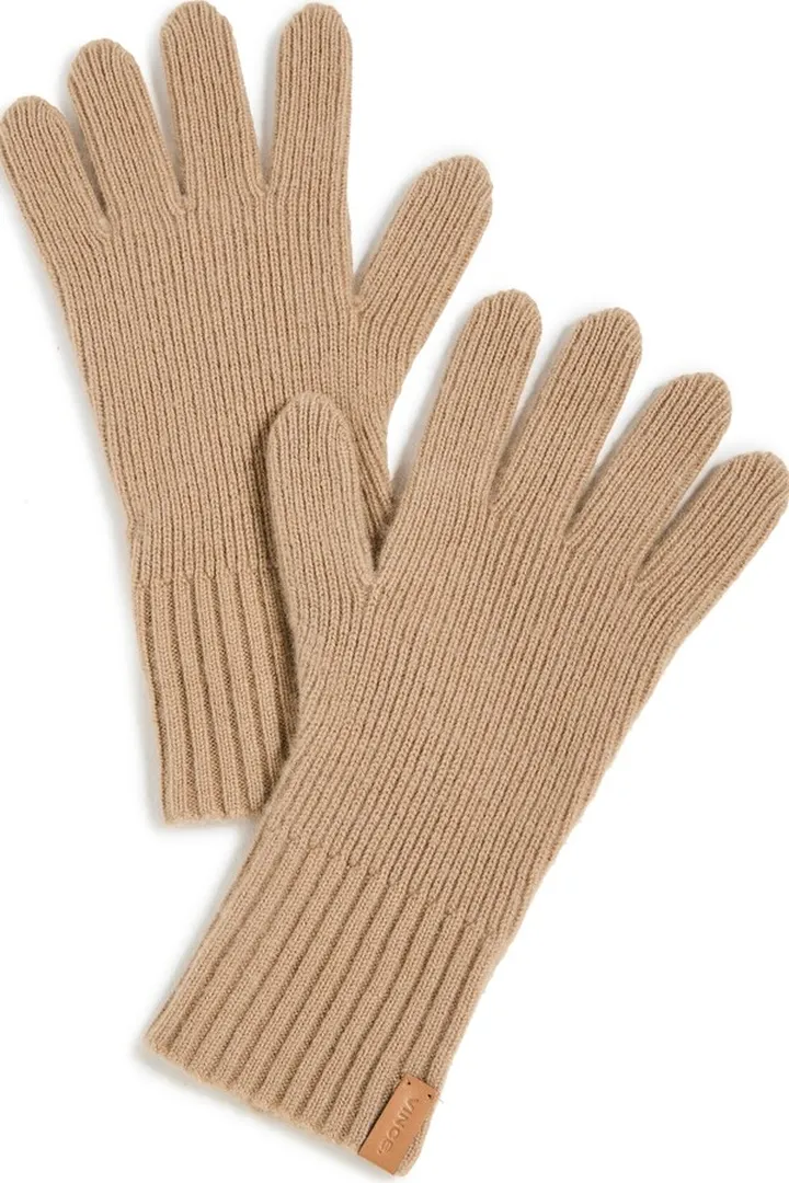 Vince Cashmere Blend Shaker Stitch Knit Gloves