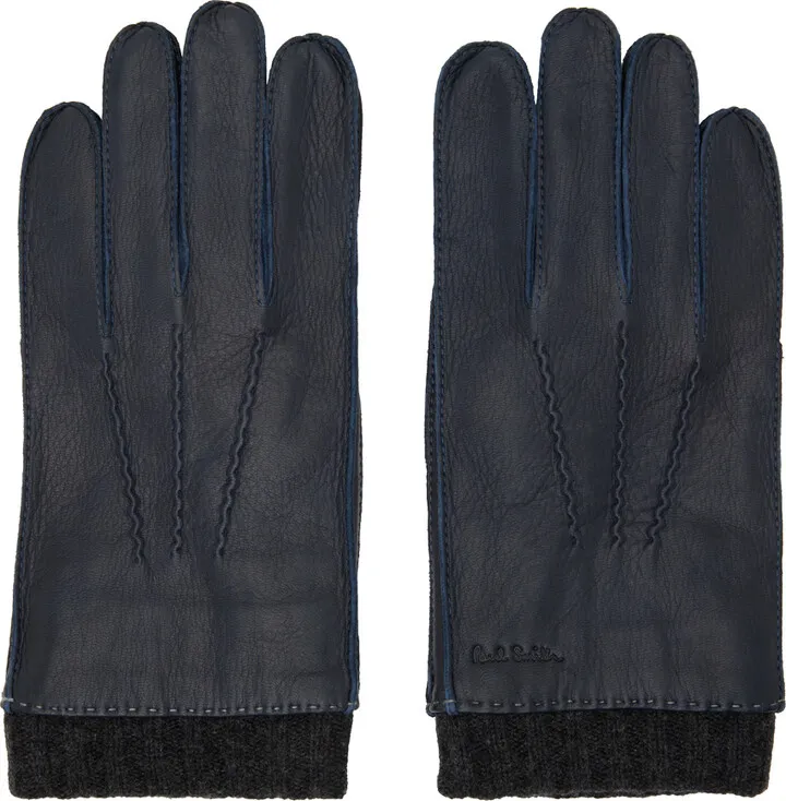 Paul Smith Navy Deerskin Gloves