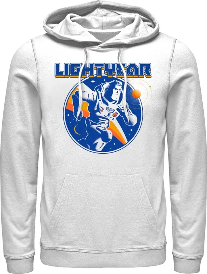 Men's Lightyear Retro Logo Pull Over Hoodie - White - Medium