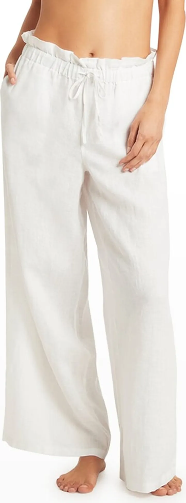 Beachside Wide-Leg Paperbag Pants