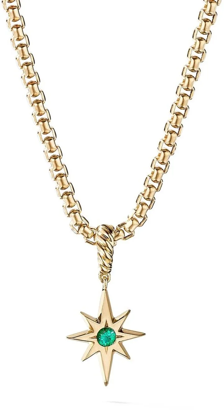 18kt yellow gold North Star Birthstone Charm Enhancer