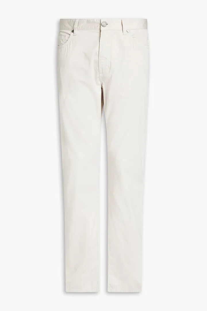 Slim-fit cotton-sateen pants