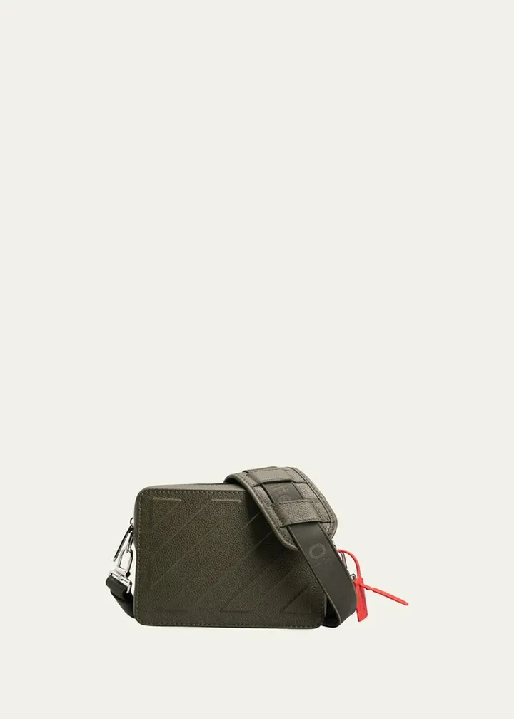 Men's Binder Diagonal Leather Crossbody Bag