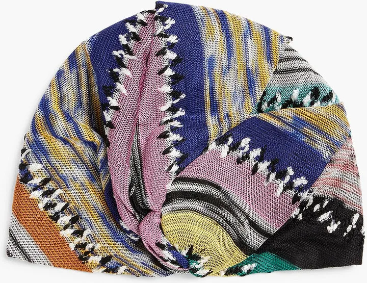 Twisted crochet-knit turban