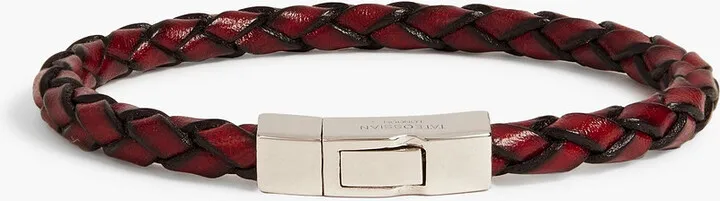 Sterling silver and braided leather bracelet