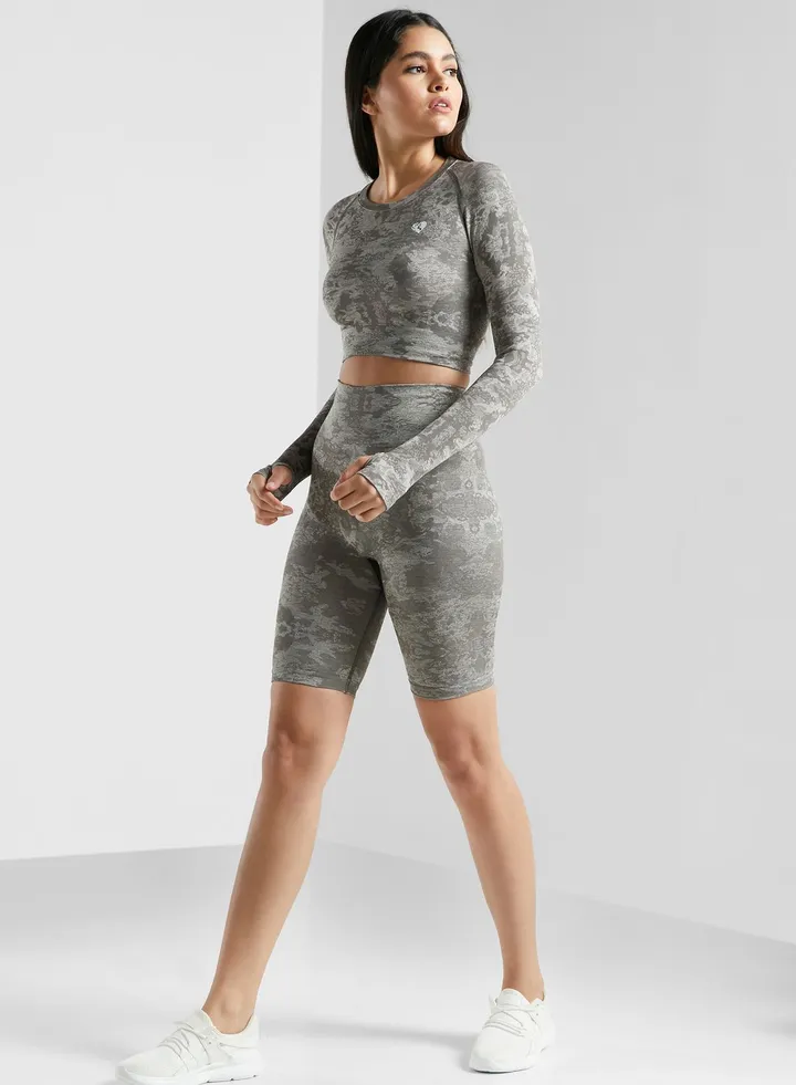 Camo Seamless Cycling Shorts