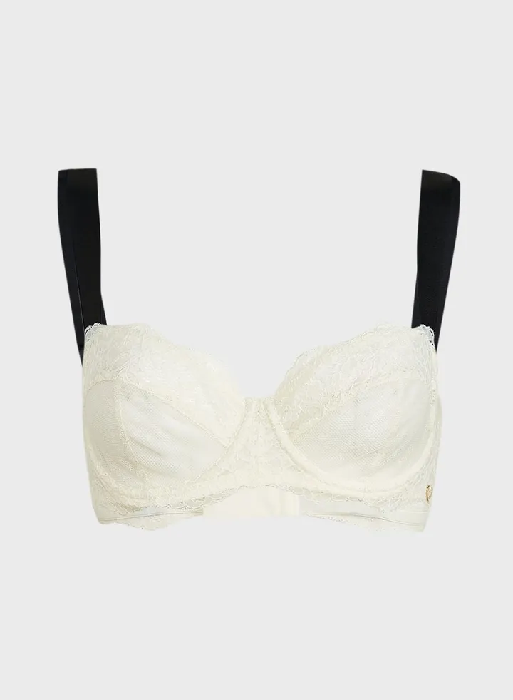 Strappy Lace Trim Bra
