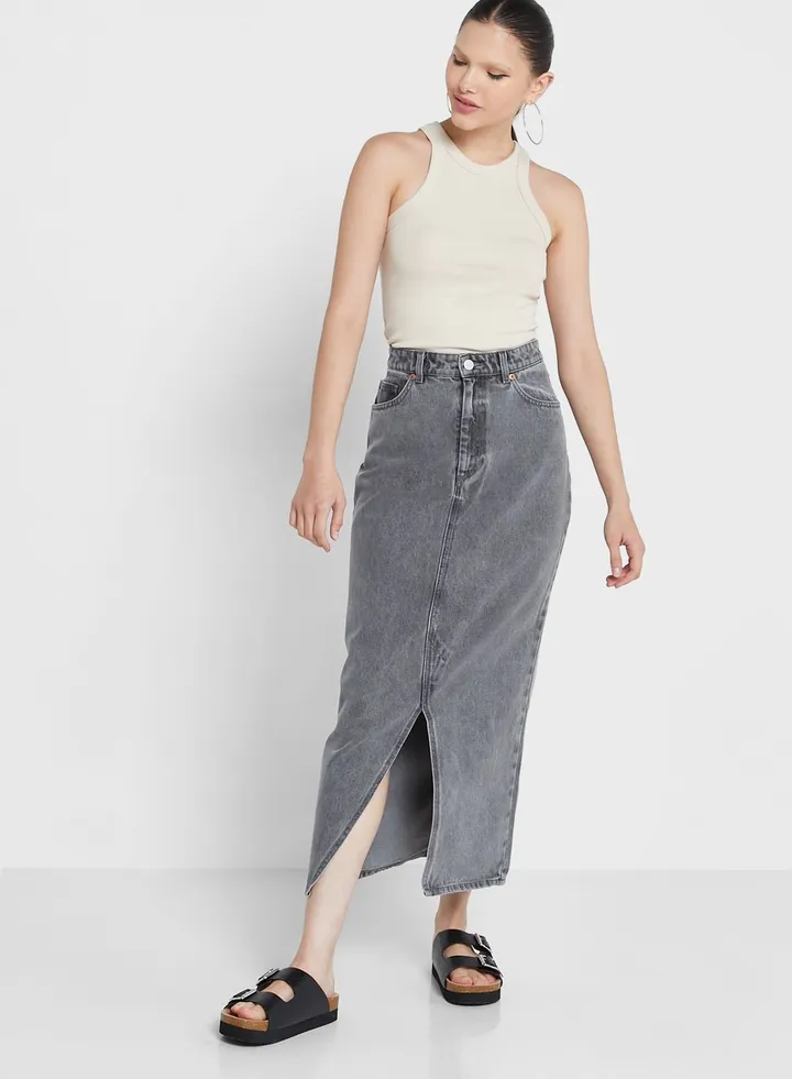 High Waist Denim Skirt
